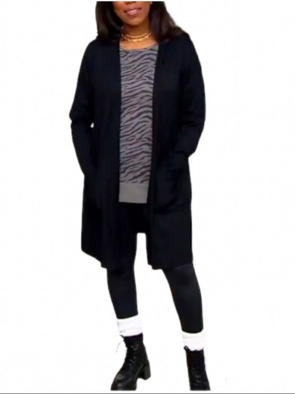 All Worthy Hunter McGrady Open Front Rib Cardigan